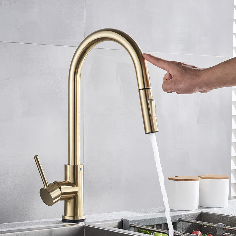 Golden Smart Kitchen Sink Faucet Pull-out Type